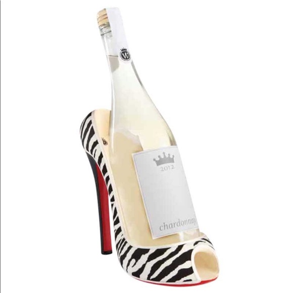 Zebra High Heel Wine Bottle Holder - Picture 3 of 7